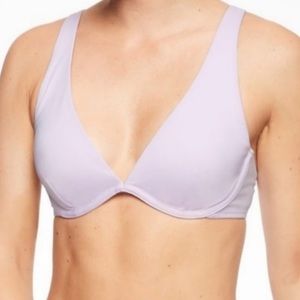 Athleta bra cup plunge bikini top padded NWT